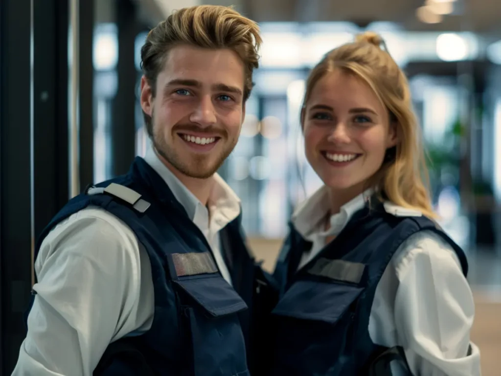 Professional staff wearing airport uniforms in the UAE, showcasing high-quality design and comfort for airport employees